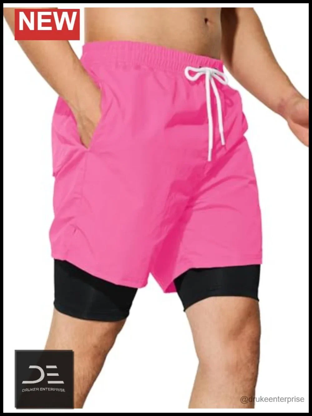 Men's Swim Trunks with Compression Liner 5
